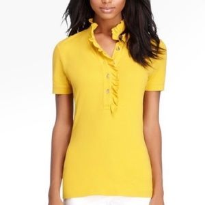 Tory Burch ruffle front polo